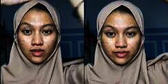 Potret Sebelum dan Sesudah Wanita Berjerawat Dimakeup, Hasilnya Bikin Tercengang!