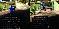 Aksi Bocah Ambil Rapor Kenaikan Kelas Tanpa Didampingi Orang Tua, Kisah di Baliknya Bikin Mewek
