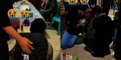 Pilu! Pulang Bertugas, Polisi Ini Tersungkur Tak Kuasa Tahan Tangis di Depan Peti Ibu