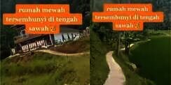 8 Potret Rumah Mewah 2 Lantai Tersembunyi di Tengah Sawah, Netizen Salfok Jalan Masuknya!