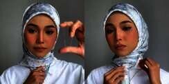 Tutorial Kerudung Segiempat Pakai Karet Jepang, Auto Tampil Clean 