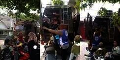 Viral Bocah SD Pulang Sekolah Naik Truk Tronton Fuso, Serasa Dijemput Optimus Prime