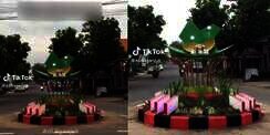 Viral Penampakan Tugu Pecel di Kertosono, Dibangun dengan Biaya Rp60 Juta, Bentuknya Jadi Bahan Tertawaan Netizen