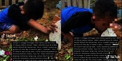 Tahan Rindu Setelah Sang Ibu Meninggal, Momen Bocah Tertunduk Sedih dan Curhat di Makam Bikin Nyesek