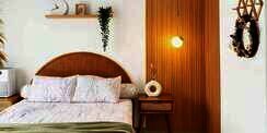 Hanya Tempel Wood Panel, Kamar Tidur Langsung Mewah