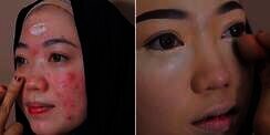 Potret Transformasi Makeup Pengantin dengan Wajah Berjerawat, Hasilnya Bikin Tercengang, Teknik MUA Bukang Kaleng-kaleng!