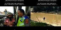 Melihat Pengendara Sebar Uang, Mak Iyeh Rela Nyebur ke Sungai, Ternyata Kena Prank Rp15 Juta Uang Mainan