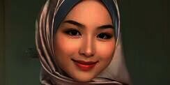 Tampil Beda dengan Hijab Motif Berbahan Satin