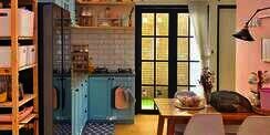 Dapur Gemas Bernuansa Pastel, Padukan Warna Pink dan Biru