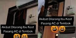 Dilarang Pemilik Kos, Cara Penghuni Kamar Pasang AC Ini Bikin Tamu Kebingungan, Lokasinya di Luar Nalar