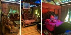Penampakan Interior Rumah Kayu Beratap Seng Bikin Melongo, Furniturnya Mewah Lapis 'Emas'