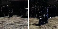 Viral! Aksi Pengantin Pria Cium Kening Istri Naik Motor Sambil Freestyle, Netizen: 'Rem Blong Dikit Aja Auto Gagal Belah Duren'