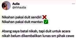 Viral! Perempuan Ini Pakai Uang Mantan Pacar Rp120 Juta buat Menikahi Selingkuhan, Disuruh Kembalikan Banyak Alasan