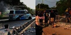 Mobil Nyangkut di Jalan Cor yang Masih Basah, Sopir Sibuk Tancap Gas, Pekerja Santai Lanjut Ngecor