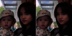 Potret Fuji Momong Baby L, Kayak Tante dan Keponakan