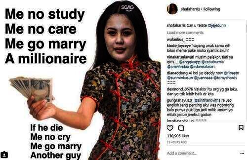 shafa haris buat meme jedun