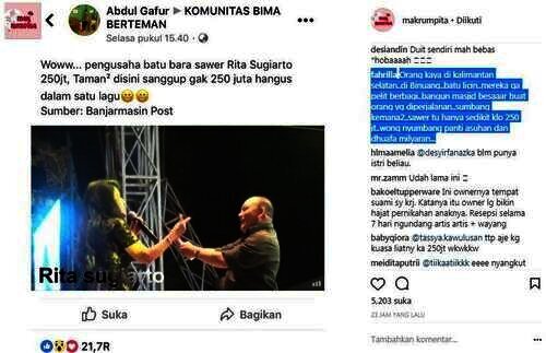 heboh rita sugiarto disawer 250 juta