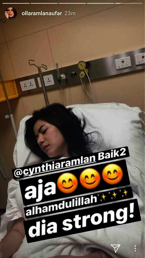 Cynthia Ramlan terbaring di RSPI