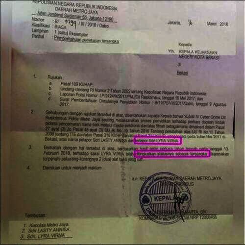 surat status tersangka surat status tersangka