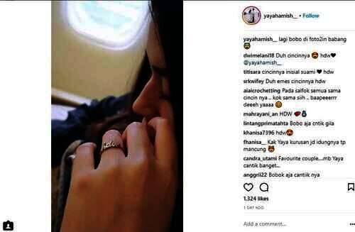 Foto Raisa sedang tidur