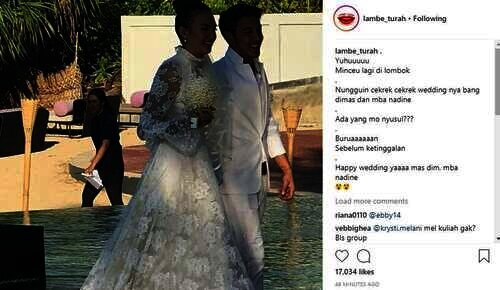 Nadine Chandrawinata dan Dimas Anggara menikah.