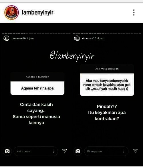 insta story rina nose