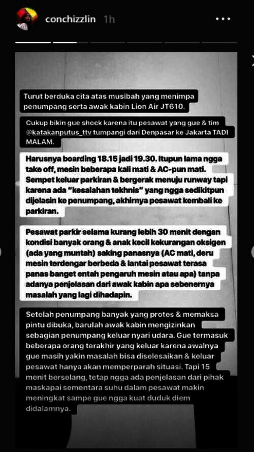 Presenter Katakan Putus Conchita Caroline Saat Naik Lion Air JT610 Presenter Katakan Putus Conchita Caroline Saat Naik Lion Air JT610