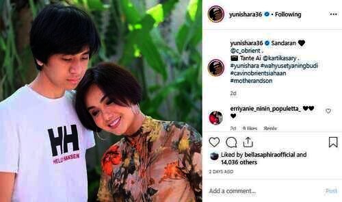 Yuni Shara dan putranya