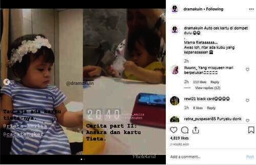 Kartu kredit Rieta Amalia menjadi sorotan warganet