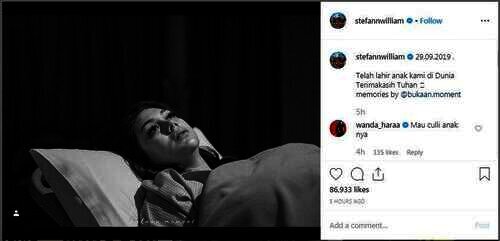 Stefan William umumkan kelahiran anak keempat