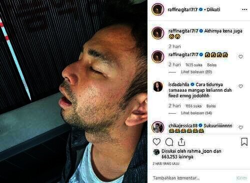 Raffi Ahmad tidur mangap