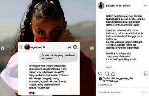 ucapan Agnez Mo ke Anji