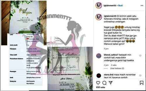 Undangan Gisella dan Wijin