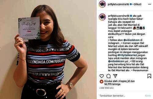 prilly latuconsina sebar undangan