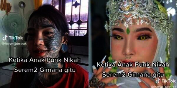 Transformasi Gadis Punk Dirias Pengantin Hasilnya Bikin Pangling, Tato