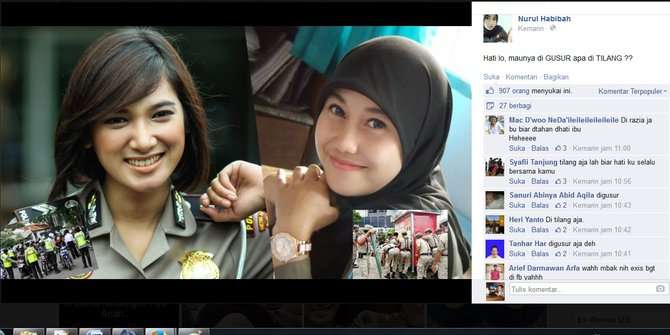 Nurul Vs Briptu Eka, Mau Digusur atau Ditilang?