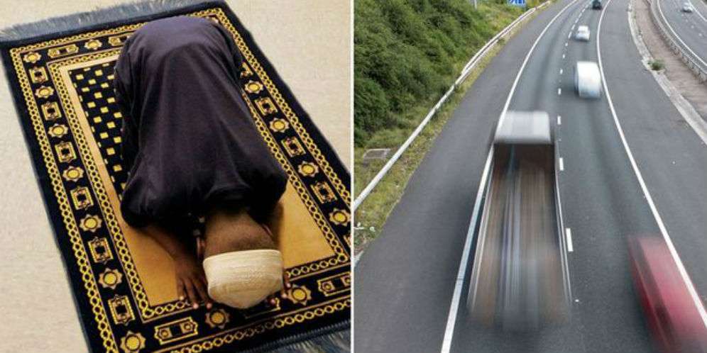 Kisah Pria Salat di Pinggir Jalan Tol Bikin Kagum Netizen