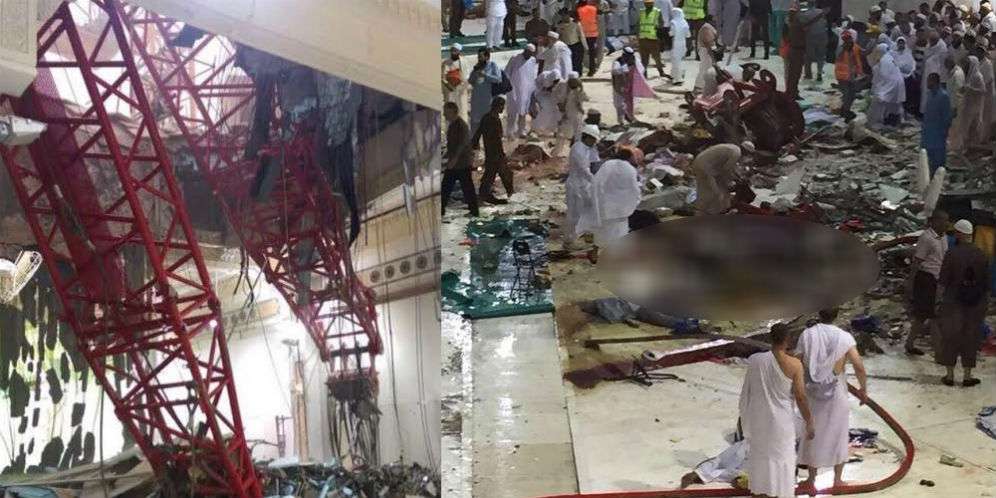 Detik-detik Jatuhnya Crane di Masjidil Haram, 65 Tewas