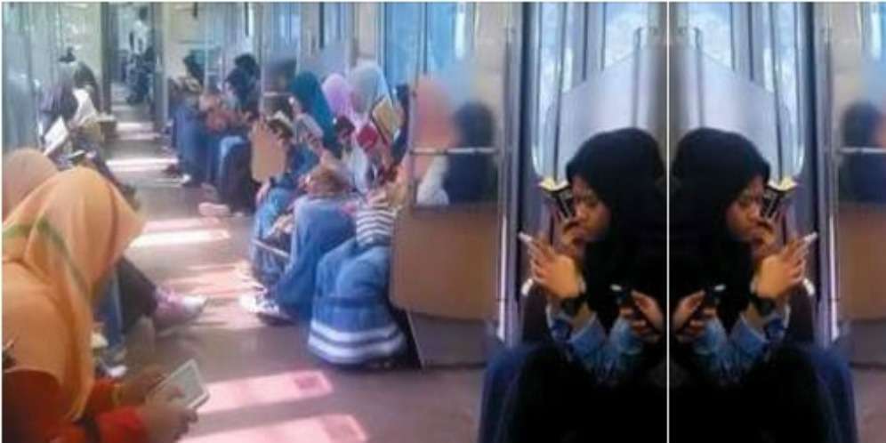 Heboh Santri Bogor `Sejukkan` Gerbong KRL dengan Alquran