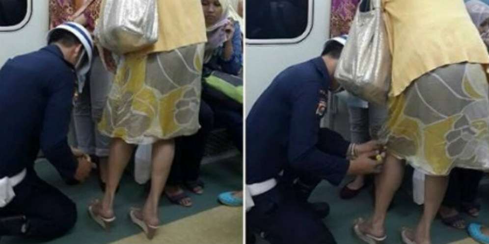 Aksi Petugas KRL Obati Luka Penumpang Panen Pujian di Sosmed