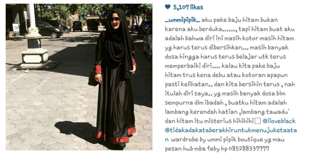 Selalu Berpakaian Hitam, Pipik Uje Tidak Tengah Berduka