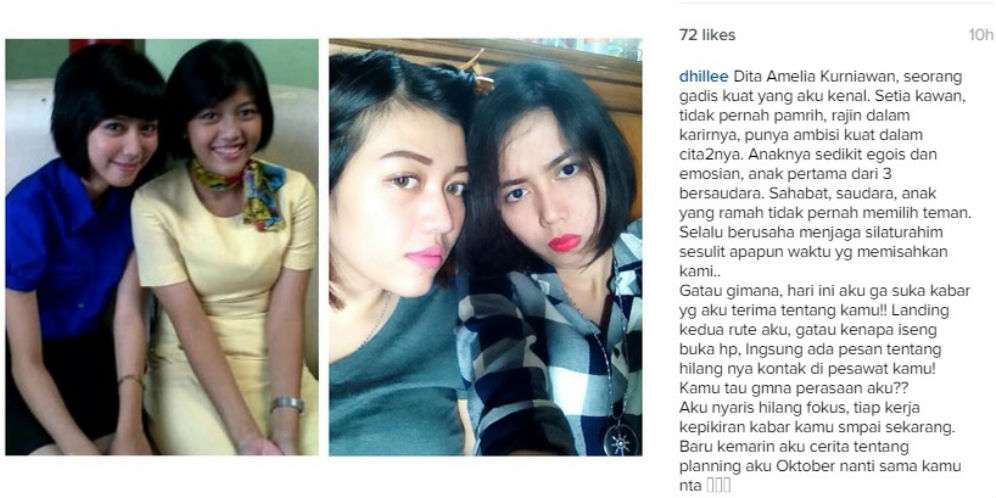 Sahabat Kenang Kebaikan Pramugari Cantik Pesawat Trigana Air