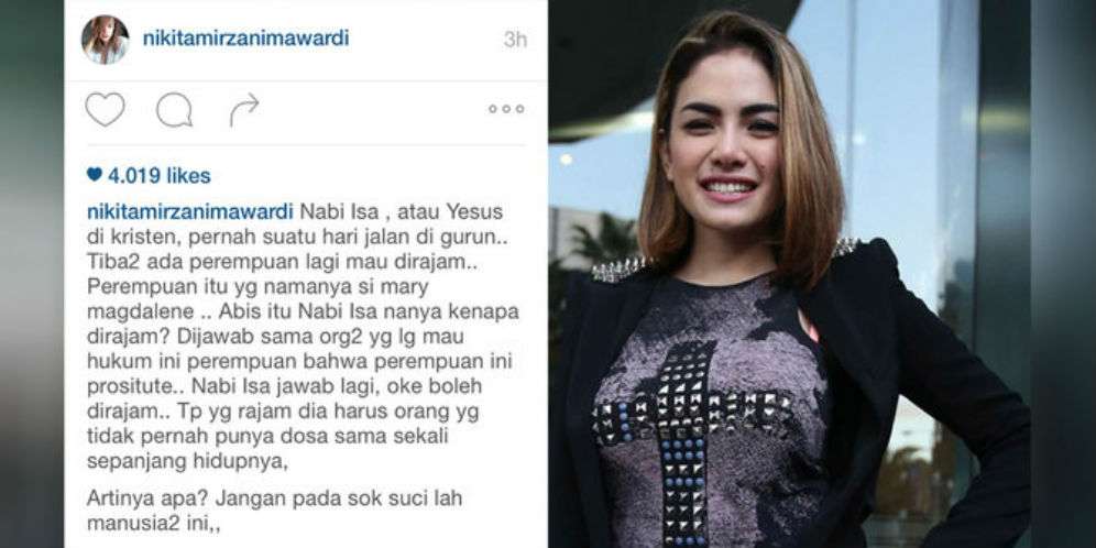 Kesal Dibully, Nikita Unggah Kisah Pelacur Zaman Nabi Isa