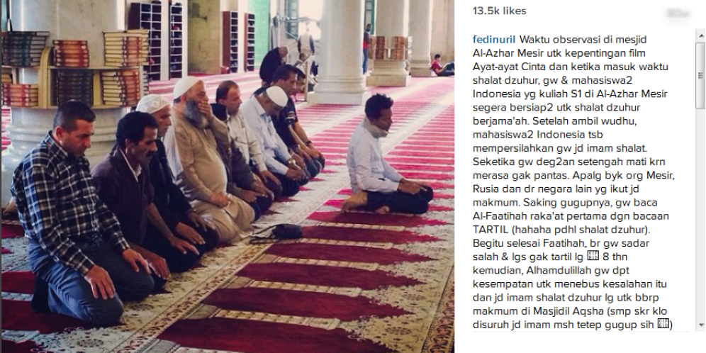 Kala Fedi Nuril Jadi Imam Salat di Masjidil Aqsa
