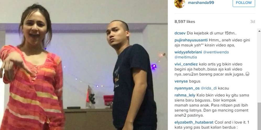 Marshanda Unggah Video `Joget-joget` Bareng Egi John
