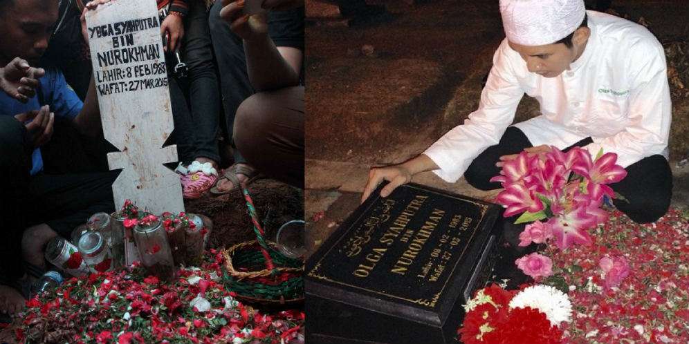 Nama Nisan Olga di Makam Berubah