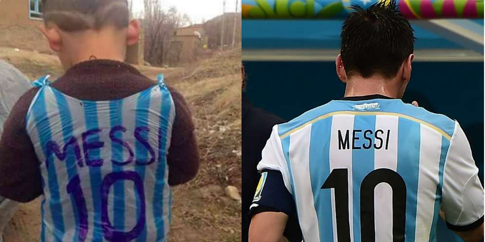 Messi Akhirnya Temui Bocah Berkostum Kresek