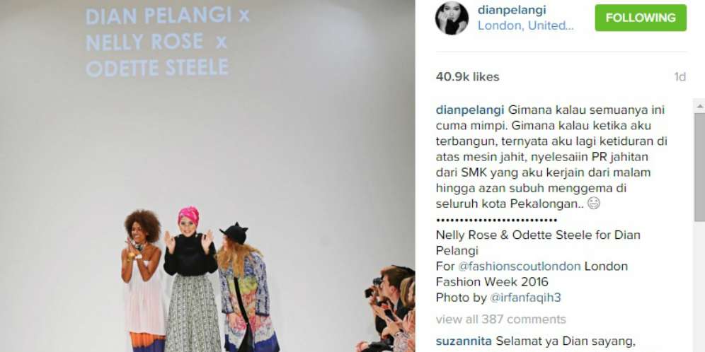 Karya Dian Pelangi di London Fashion Week SS 16