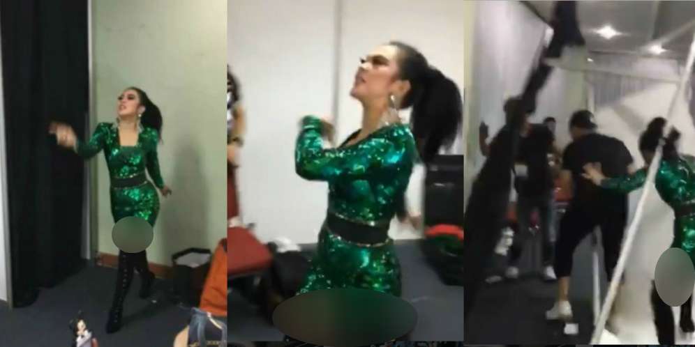 Video Kocak Syahrini `Hempaskan` Orang Hingga Tersungkur