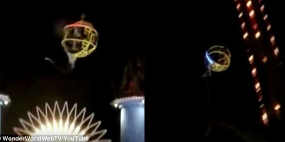 Video Mengerikan Wahana `Ketapel Raksasa` Mendadak Putus